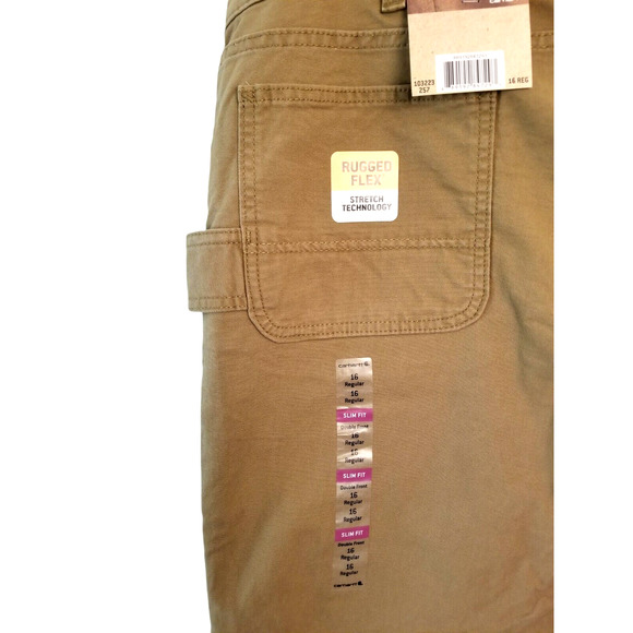 Carhartt Crawford Double Front Women's Pants Sz 16 R 38x30 Slim‎ Fit Rugged Flex - Picture 3 of 9